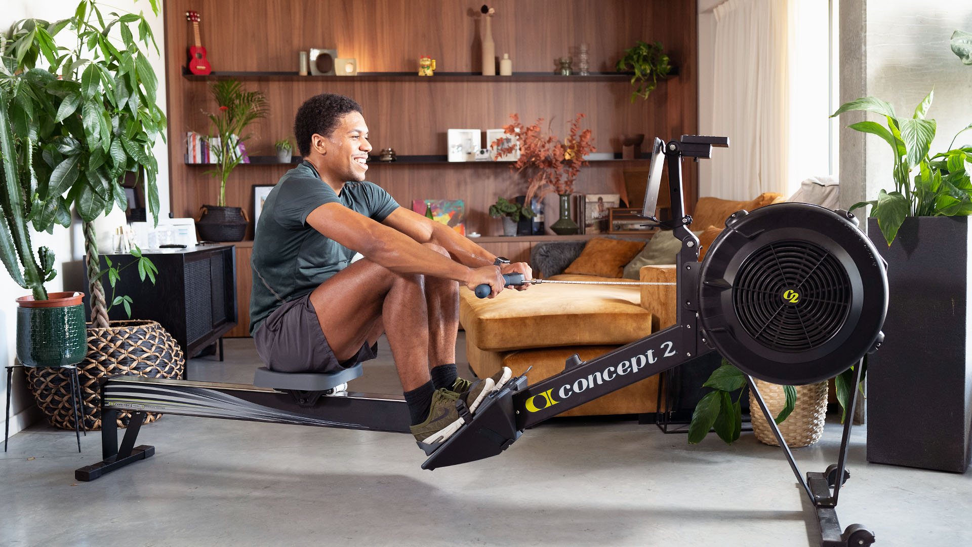 Person enjoying EXR on a Concept 2