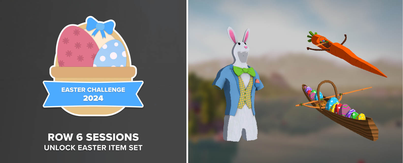 The unique Easter badge shows Easter eggs and is labeled with the year 2024