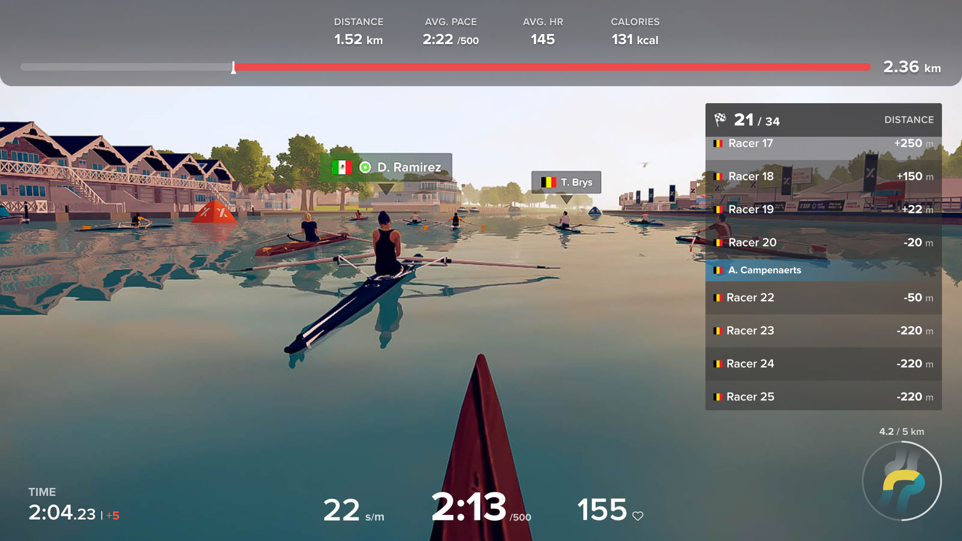 Avatars in EXR racing in custom boats in a virtual world.