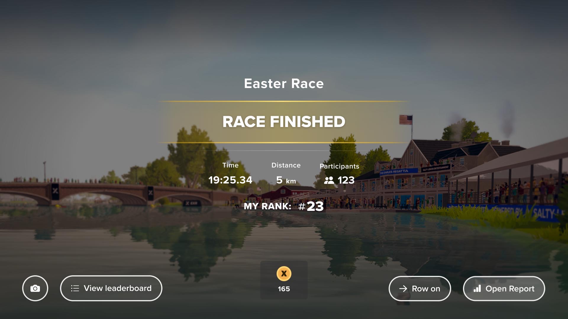 Finish screen of a free-for-all competition.