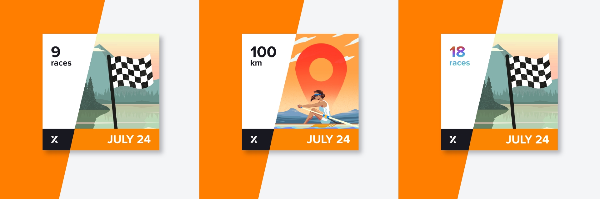 Every month 3 challenges help you spend more time on the erg by rewarding you with badges and X-Coins.