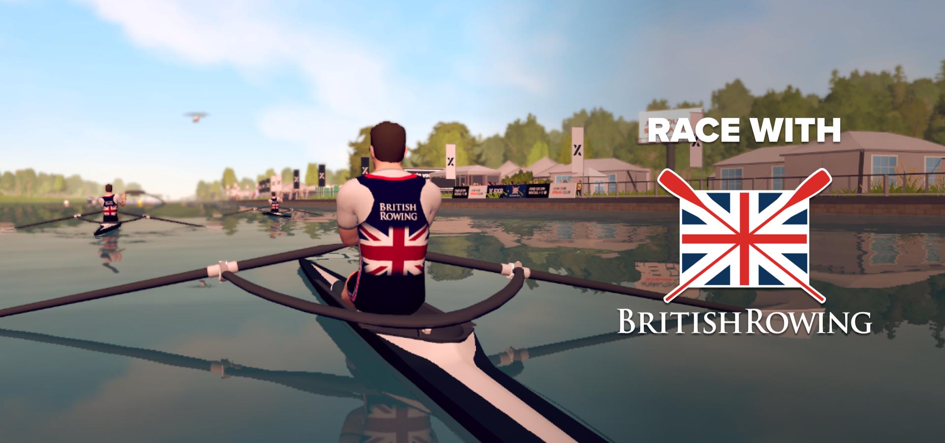 A group of rowers with British Rowing outfit on the water