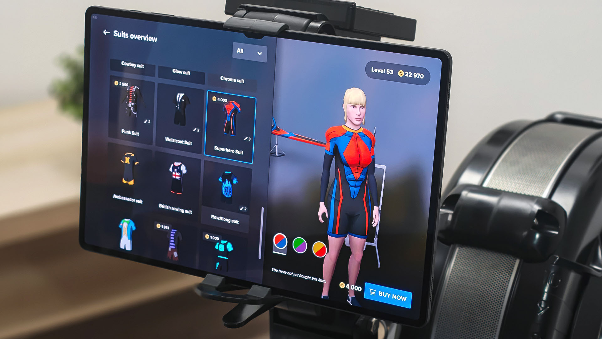 Image of an avatar in EXR wearing the new superhero item set.