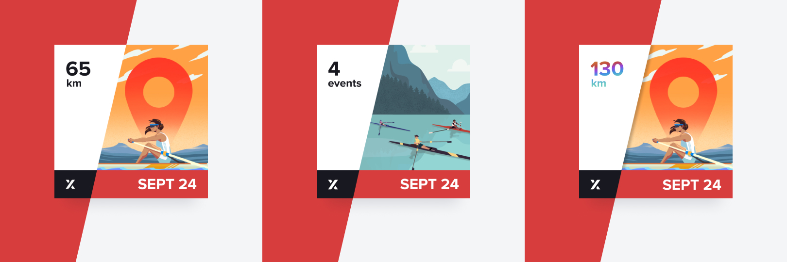 Every month 3 challenges help you spend more time on the erg by rewarding you with badges and X-Coins.