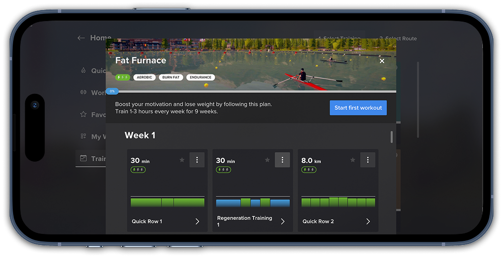 An example of a structured rowing workout inside EXR, showing interval-based training designed to improve endurance, burn calories, and support weight loss goals.</em></p><h2>Common mistakes that slow progress
