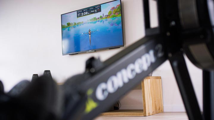 Concept2 rowing machine and EXR