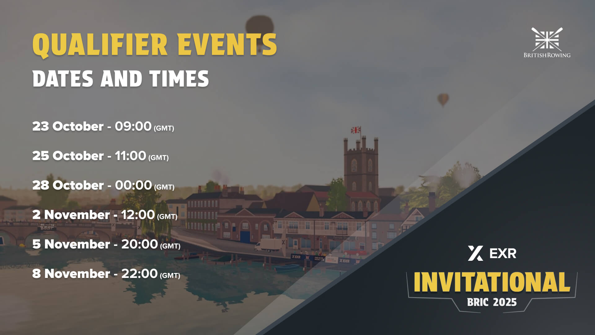 Image showing all the qualifier race event dates and times