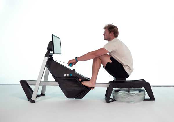 Rower on machine