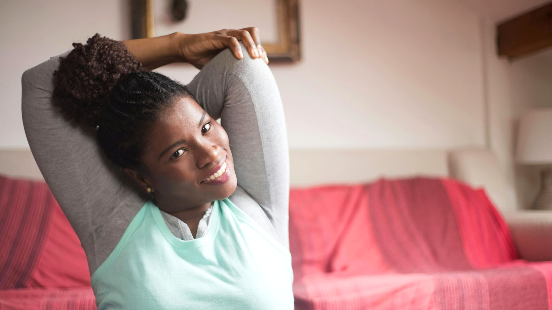Woman stretching